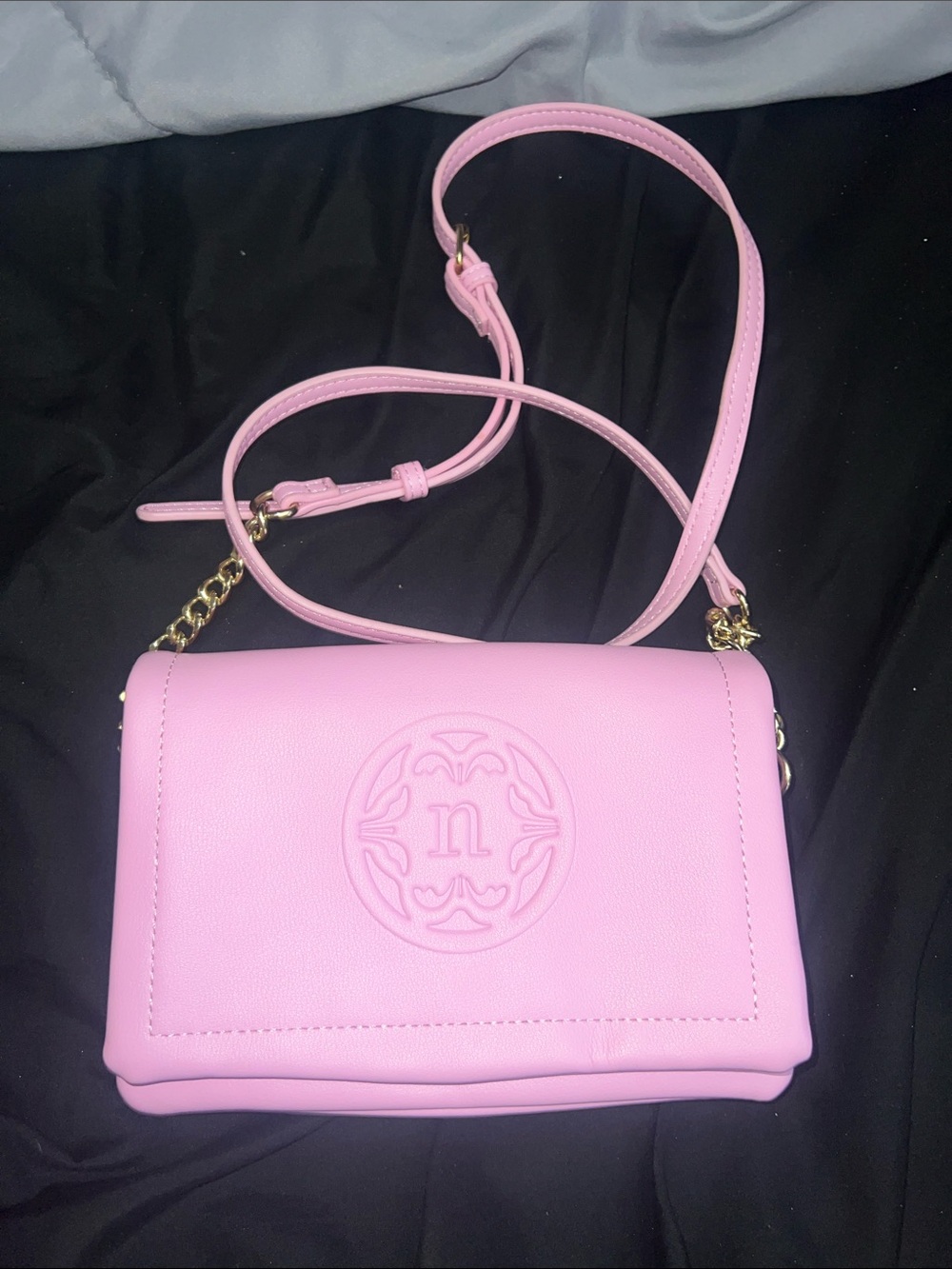 Nanette Lepore Pink Embossed Crossbody Bag